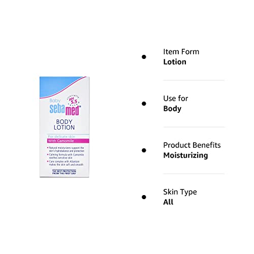 Sebamed Baby Body Lotion 50 ml|Ph 5.5|Camomile & Allantoin| Dermatalogically tested| Sensitive skin