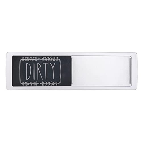 Ubersweet® Dishwasher Magnet, Clear Text Intimate Gift Practical Dishwasher Magnet Clean Dirty Sign Beautiful Appearance for Home (Silver (Black and White))