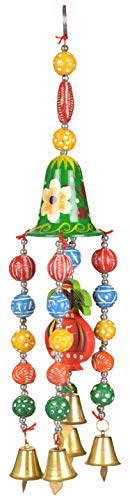 CraftzShop Beautifully Handpainted Kalash - Terracota/Clay Decorative Hanging Bell/Jhoomars/Feng Shui Pure Handmade Wind Chime Bells