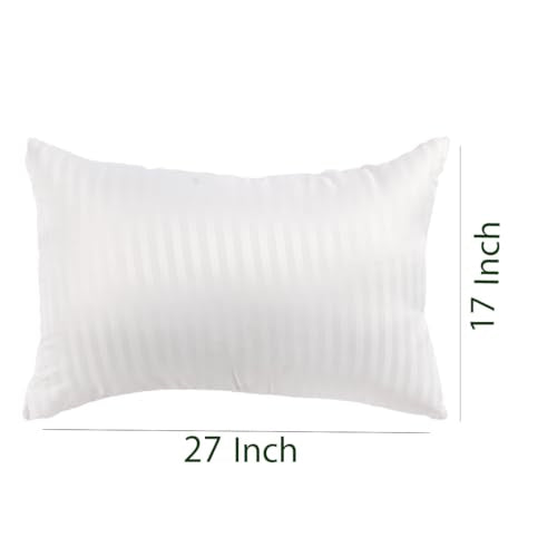 SIROKI BOND Pure Microfiber Sleeping Pillow | Microfiber Bed White Pillow | Soft and Fluffy | Adjustable Height | Set of 1 | White and Grey (27 x 17 Inches) (2, Standard)