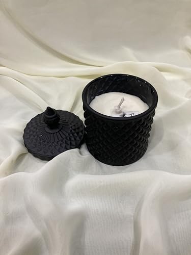 Crystal Jar Candle, Scented Soy Wax Candle, Black Colour, for Offices, Restaurants, Rooms, Hotels, Spas, 30 Hours Burn Time, 1 Candle