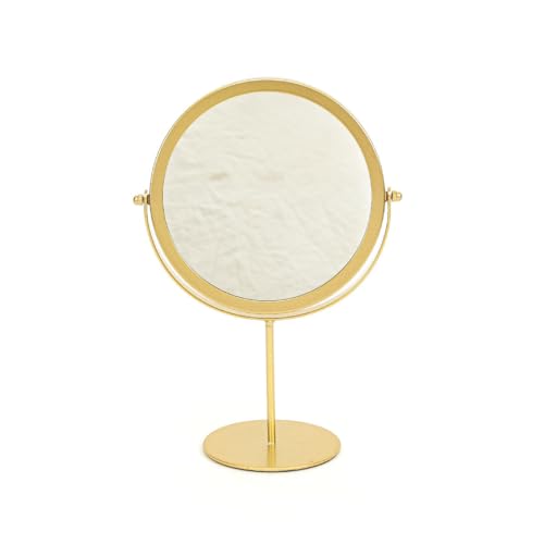 Home4U Gold Mild Steel & Mirror Laverre Table Mirror