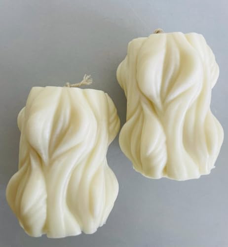 Carved Wave Set of 2 Candles Scented Luxury Soy Wax