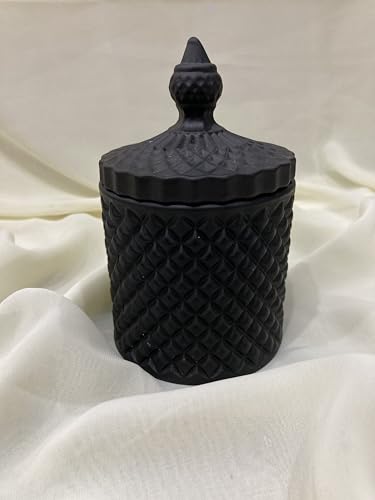 Crystal Jar Candle, Scented Soy Wax Candle, Black Colour, for Offices, Restaurants, Rooms, Hotels, Spas, 30 Hours Burn Time, 1 Candle