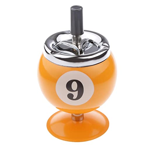 LOOM TREE Collectible Gift Aluminum Pool Billiard Ball Ashtray with Base Yellow 9 | Indoor Games | Billiards | Accessories & D?Co | Other Billiards Accs & D?Co