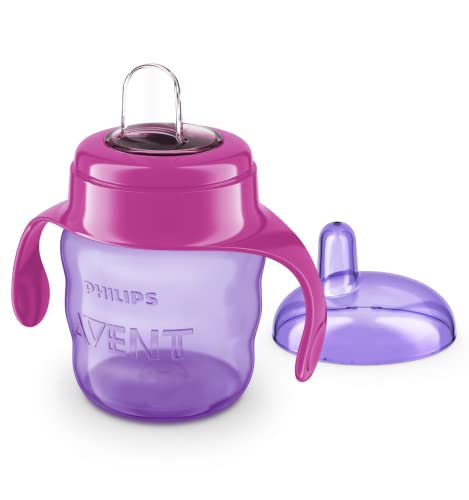 Philips Avent Silicone Rubber Classic Soft Spout Cup, (Pink/Purple) 200 ML 1 Piece