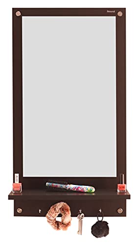 SUMWUD Lit Engineered Wood Wall Mounted Dressing Mirror with Hook Wenge