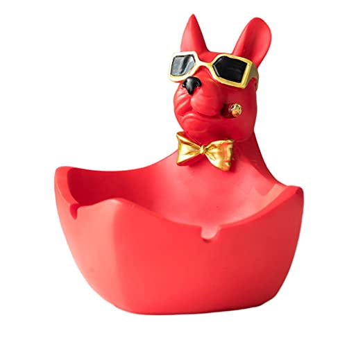 MYADDICTION Animal Figurine Ashtray Storage for Cigarettes Artware Office Decor Ornament Red