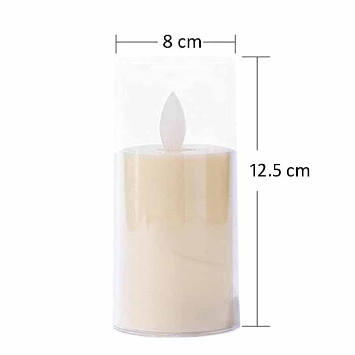 SKOFRI Glass Battery Operated Flameless Led Candles with Real Wax Moving Flame Glass Pillar Candles Warm White Flickering Night Light for Home Decoration Led Tea Light (Set of 2) (Gold)