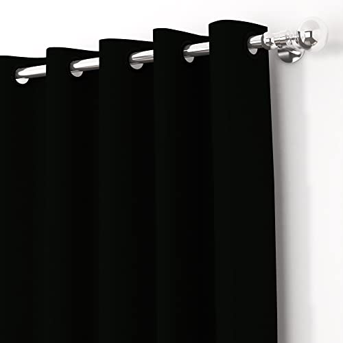 Story@Home Blackout Curtains 5 feet Long Set of 2 Room Darkening Window Curtain Plain, Black