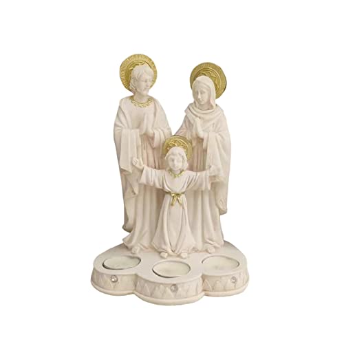 CALANDIS® Holy Family Resin Statue Tea Lights Candles Cabinet Nativity Scene Figurines | 1 Nativity Set Scene Figure