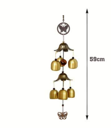 Shamsi Art Metal Wind Chimes for Home Balcony Garden Positive Energy, Home Decor Hanging Long Brass Bells Gifts for Loved Ones