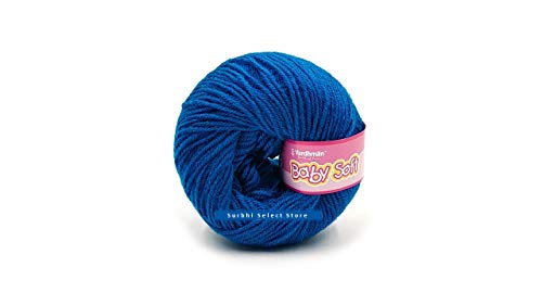 Vardhman Acrylic Yarn Knitting Baby Soft Wool, Blue Colour Ball (150 Grams). Suitable for Craft, Babywear Blankets, Ponchos mufflers, caps, Thick mota Needle Crochet Hook Thread;