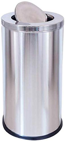 PARASNATH Stainless Steel Swing-Lid Dustbin (Silver, 18 L, 10 x14 inch)