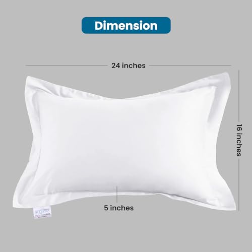 Sleepsia Hotel Pillows for Sleeping - Ultra Soft Bed Four Pillows for Side, Front and Back Sleepers (White, 4 Piece) 60.96LX40.64WX12.7H (Set of 4) - Microfiber Bed Pillows