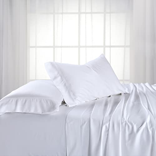 California King, White : ABRIPEDIC Bamboo Sheets, 600 Thread Count, Silky Soft Sheets 100% Viscose from Bamboo Sheet Set, California-King, White