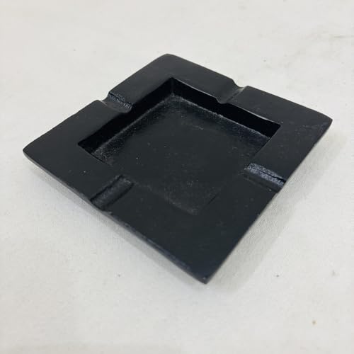 Atiqco Aluminium Metal Cigarette Cigar Ashtray Square Home Decor 4 Holder Black Bronze