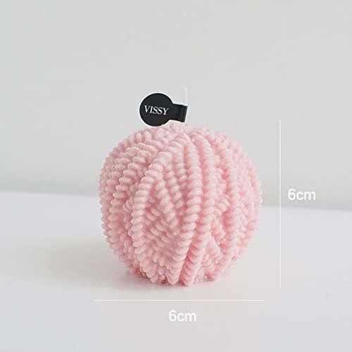 CALANDIS Ball of Yarn Candle Small INS Bedroom Office Nursery Decor Dessert Candle Pink