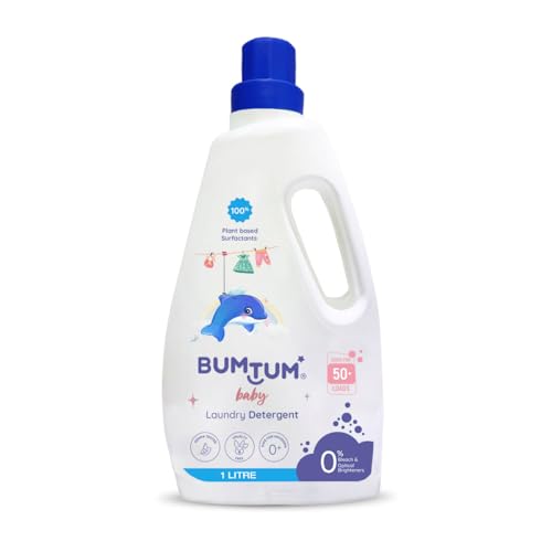 Bumtum Baby Liquid Laundry Detergent 1 Litre, 100% Natural Plant Based, Safe and Gentle with Lemon and Neem Extracts, Anti-Bacterial, Natural Fragrance, Bleach & Brighteners Free