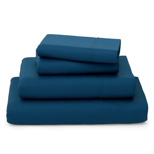 Cosy House Collection Luxury Bamboo Bed Sheet Set - Hypoallergenic Bedding Blend from Natural Bamboo Fiber - Resists Wrinkles - 4 Piece - 1 Fitted Sheet, 1 Flat, 2 Pillowcases - Full, Royal Blue