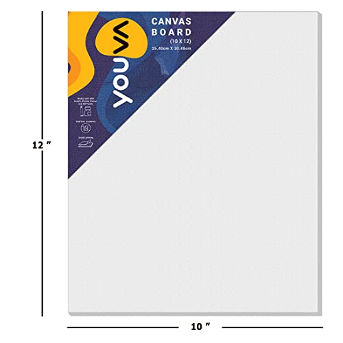 Navneet Youva | Primed Canvas Board for Acrylic and Oil Colour Painting | 10x12 inch | Pack of 3