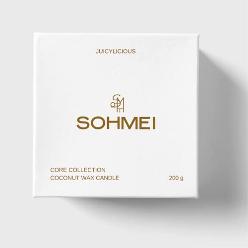 SOHMEI | Juicylicious | Coconut Wax Scented Candles | Raspberry, Strawberry, Peach (200 g)