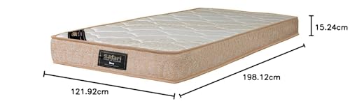 Safari The Mattress Company Memory Foam Mattress, Medium Firm, Double Size Bed, High Density Foam, 6 Inch Thickness (78X48X6) | 5 Years Warranty