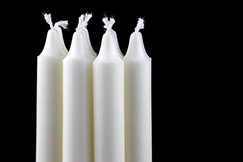 Tapered Candles - 40 Bulk Set of 8” Candle Sticks - 7 Hours Clean, Long-Burning White Candlesticks - Dripless Unscented Candles & Hand-Dipped Tall Candles for Dinners - White Taper Candles by PARNOO