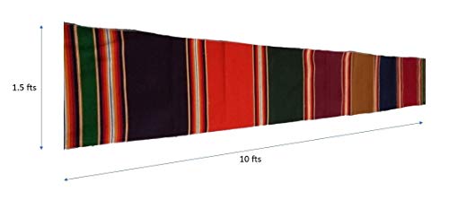 Striped Rectangular Carpet (Multicolour, Cotton, 10X1.5 Ft)