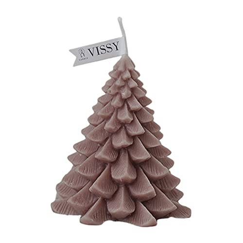 ATORSE® Christmas Tree Wax Scented Candle Creative Curve Home Decor Prop Light Brown