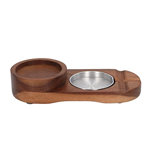 Wooden Ashtray and Whiskey Tray, Wooden Cigar Ashtrays Coaster Easy to Clean Beautiful 2-in-1 for Office for Home for Bar (Oval)