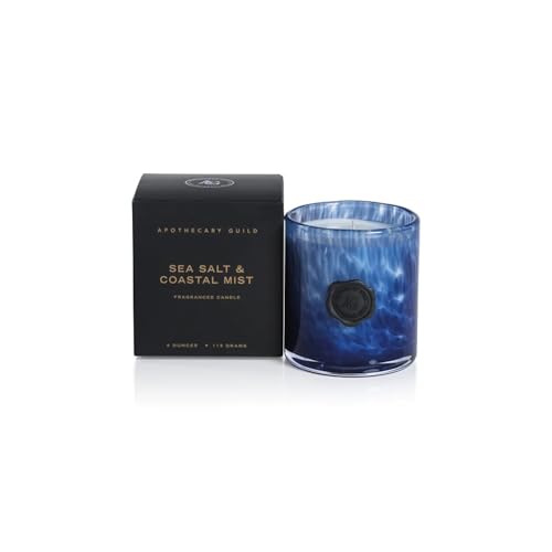 Zodax Apothecary Guild Opal Glass Mini Candle Jar in Gift Box – 4 oz (Sea Coastal Mist)