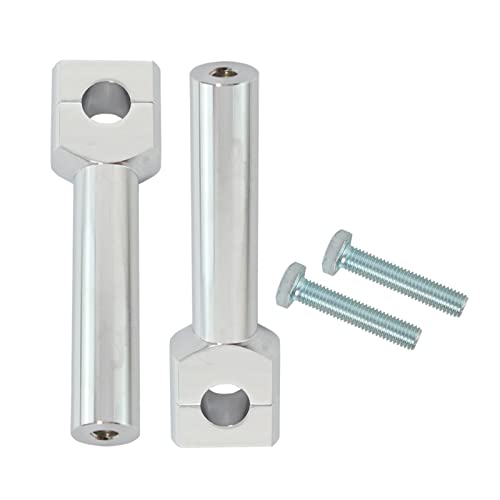 UJEAVETTE Motorcycle Handlebar Riser Kit 22/25mm Universal for Motocross Silver 25MM