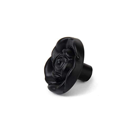 EN-VOLANT Black Round Rose Cabinet Drawer Bin Door Furniture Knob Handle Pull Hardware