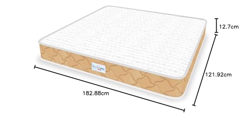 SLEEPSPA by COIRFIT Pure Sleep Premium Orthopedic with HerbFRESH��Technology 5' Inch Double Size Pocket Spring Mattress (72 x 48 x 5, Beige)