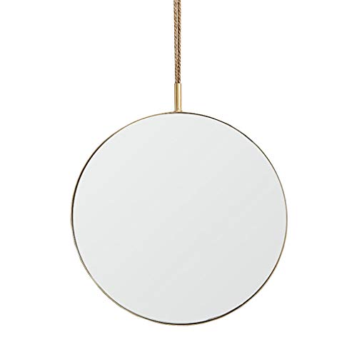 ATORSE® Wall Hanging Framed Mirror for Home Bathroom Round/Rhombus Round_L_Golden