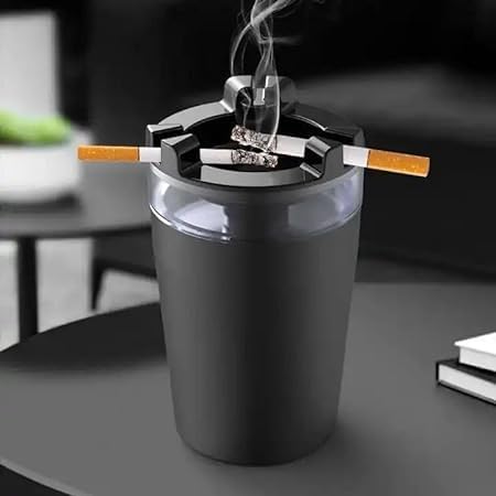 GNOLY Windproof Cigarette Ashtray with Water Tank Portable Detachable Vehicle Ashtray Car Cigarette Ashtray with Lid