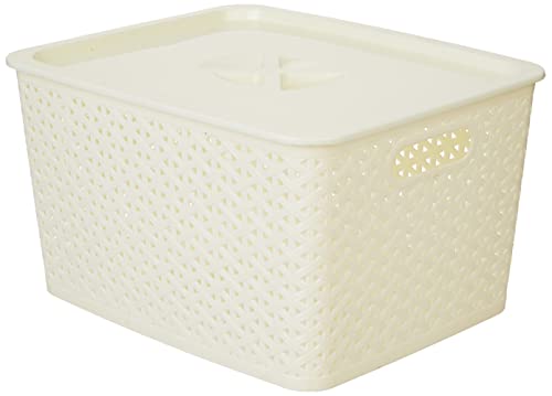 Aristo 335 Solitaire Plastic Multipurpose Storage Basket with Lid 15ltr|34.5 x 27.5 x 19cm