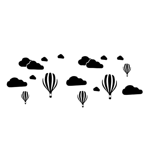 VVWV Clouds and Parachute Wall Stickers for Office Living Room Kids Room Home & Kitchen Decor L x H 100 x 40 Cms