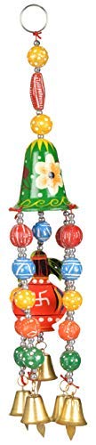 CraftzShop Beautifully Handpainted Kalash - Terracota/Clay Decorative Hanging Bell/Jhoomars/Feng Shui Pure Handmade Wind Chime Bells