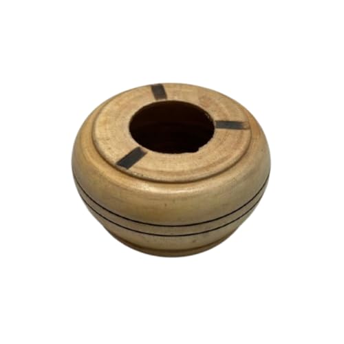 Rustic Handmade Wooden Ashtray for Home, Office, and Car Use (4" YELLOW) (1)