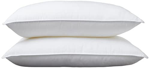 amazon basics Polyester Ultra Soft Down Alternative Bed Pillows Large 2 Pack- 20X26 inches (50.8 cmX66.04 cm)