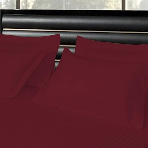 AASHIYANA SAJONA Bedsheets for Double Bed - 1 Bedsheet with 2 Pillow Covers, Luxury Bedding Set, Gift for Couples for Romantic Dates, Wedding, Champagne (Maroon)