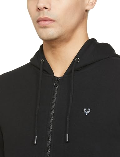 Allen Solly Men's Cotton Regular Hooded Neck Sweatshirt (ASSTORGPK64027_Black_M)