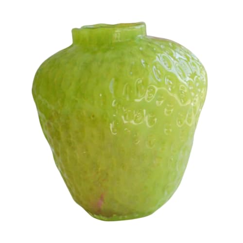 LOOM TREE® Strawberry Vase Decorative Cute Mini Flower Vase for Kitchen Desk TV Cabinet Green | Home D?©Cor | Vases