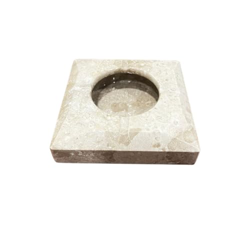 Marble Stone Ashtray with Circular Opening, 15 cm x 15 cm