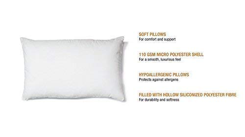 PumPum Polyester Pillow, Standard, White, 6 Pieces