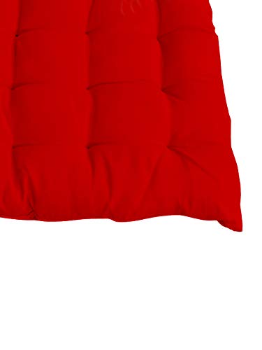 Chair Pads, Driver seat Cushion for car, Dining Chair Cushion, Cushion for car, tie up Cushions for Chairs, Cotton Cushion for Car(15 Inch x15 Inch, 36 Knots,4 Strings, 1 Pc) (Red)