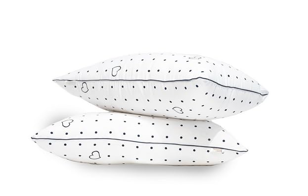 Dreamie Crazy Dot Pillow Quality Soft Polyester Cus Fiber Pillow 100% Breathable Cotton Cover Skin-Friendly, White Pillow. (Pillow 18X27)