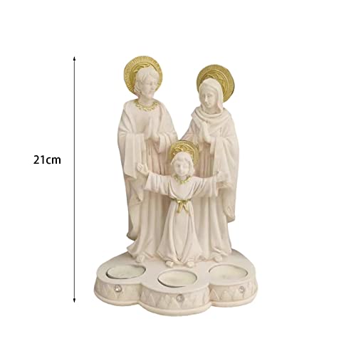 CALANDIS® Holy Family Resin Statue Tea Lights Candles Cabinet Nativity Scene Figurines | 1 Nativity Set Scene Figure